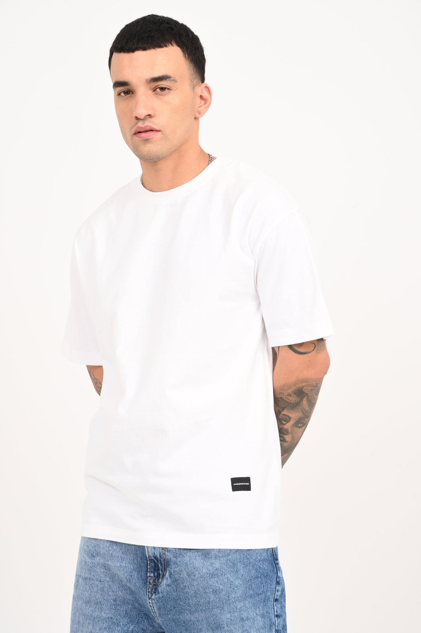 Pack of 4 Oversized T-shirts - Black/White/Red/Blue