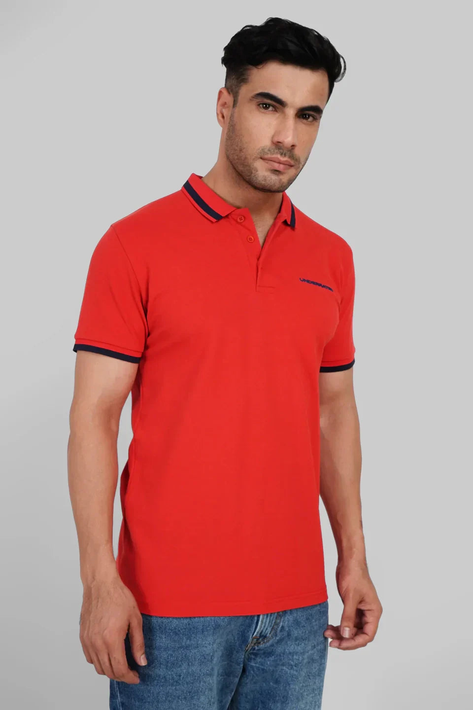 Pack of 2 Men's Polo T-shirt combo - Red/ Green