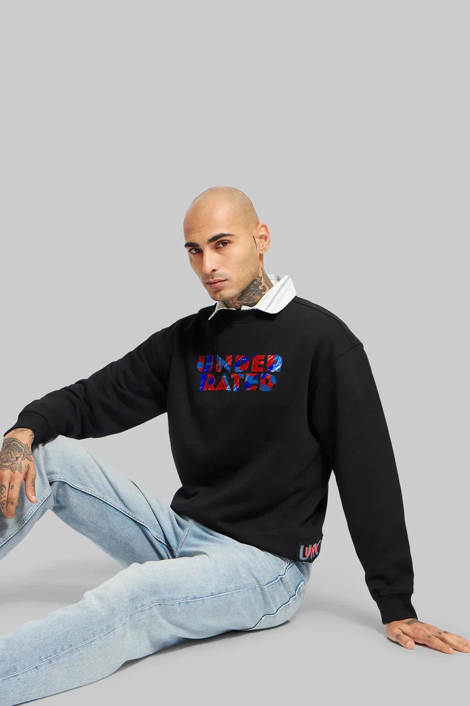 Vivid Abstract Black Graphic Sweatshirt