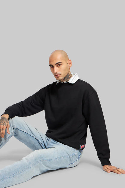 URC Side Print Black Sweatshirt