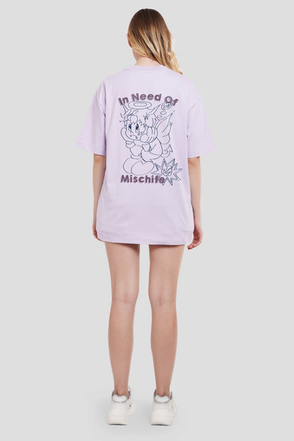 In Need of Mischief Lavender Oversized Fit T-Shirt Women