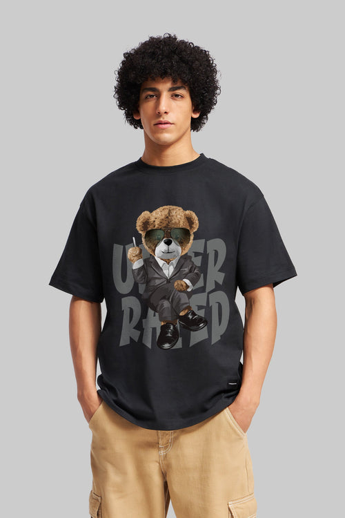 Underrated Teddy Black Oversized Fit T-Shirt Men