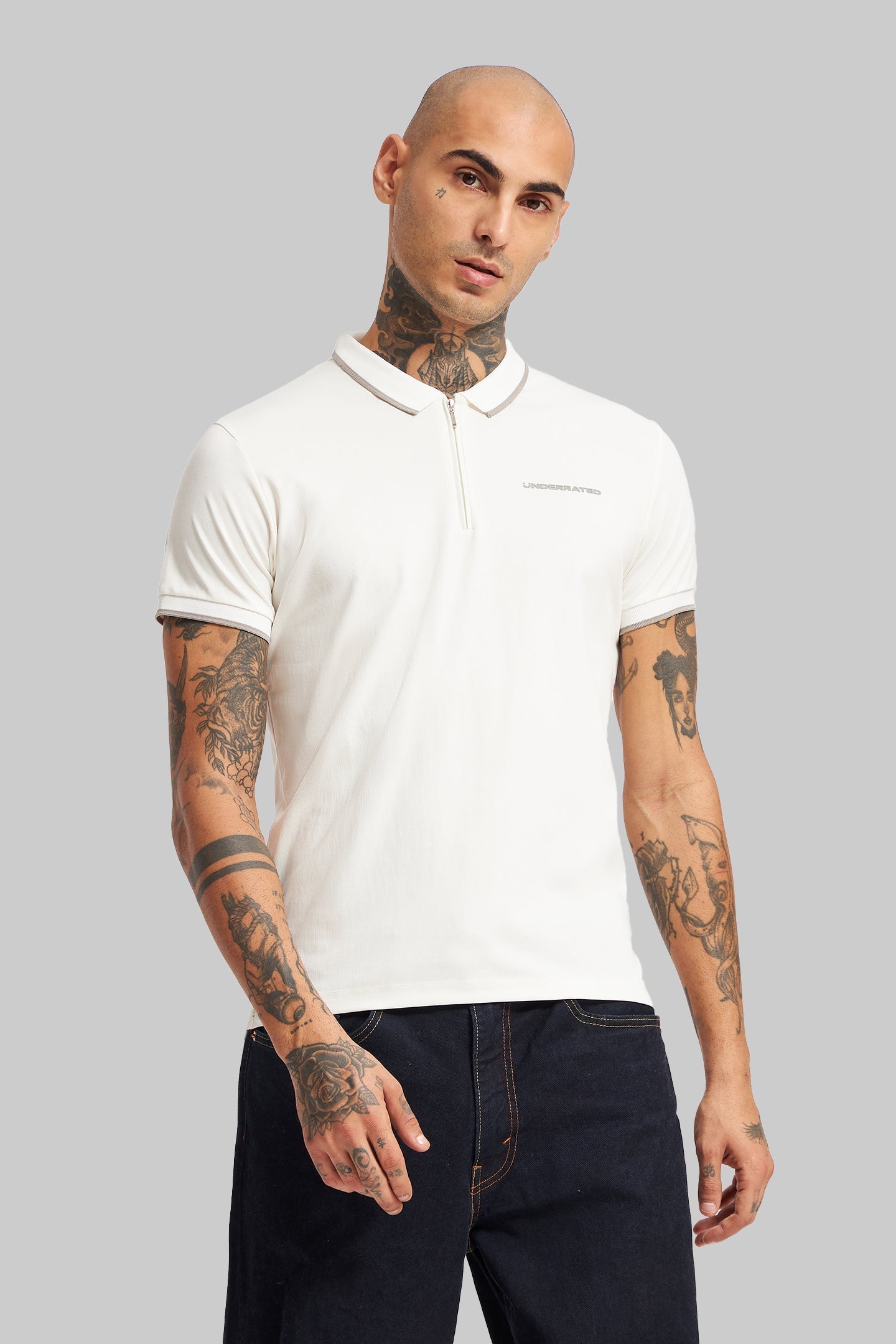 Men's Polo Neck T-shirt Combo - Pack of 2 Solid Essentials Lavender and White