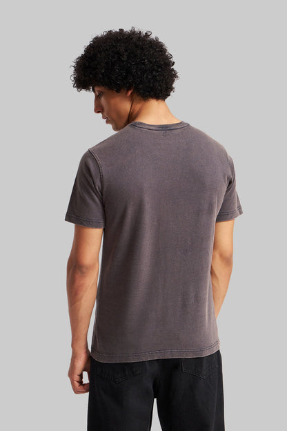 Throttle Grey Acid Washed T-Shirt Men