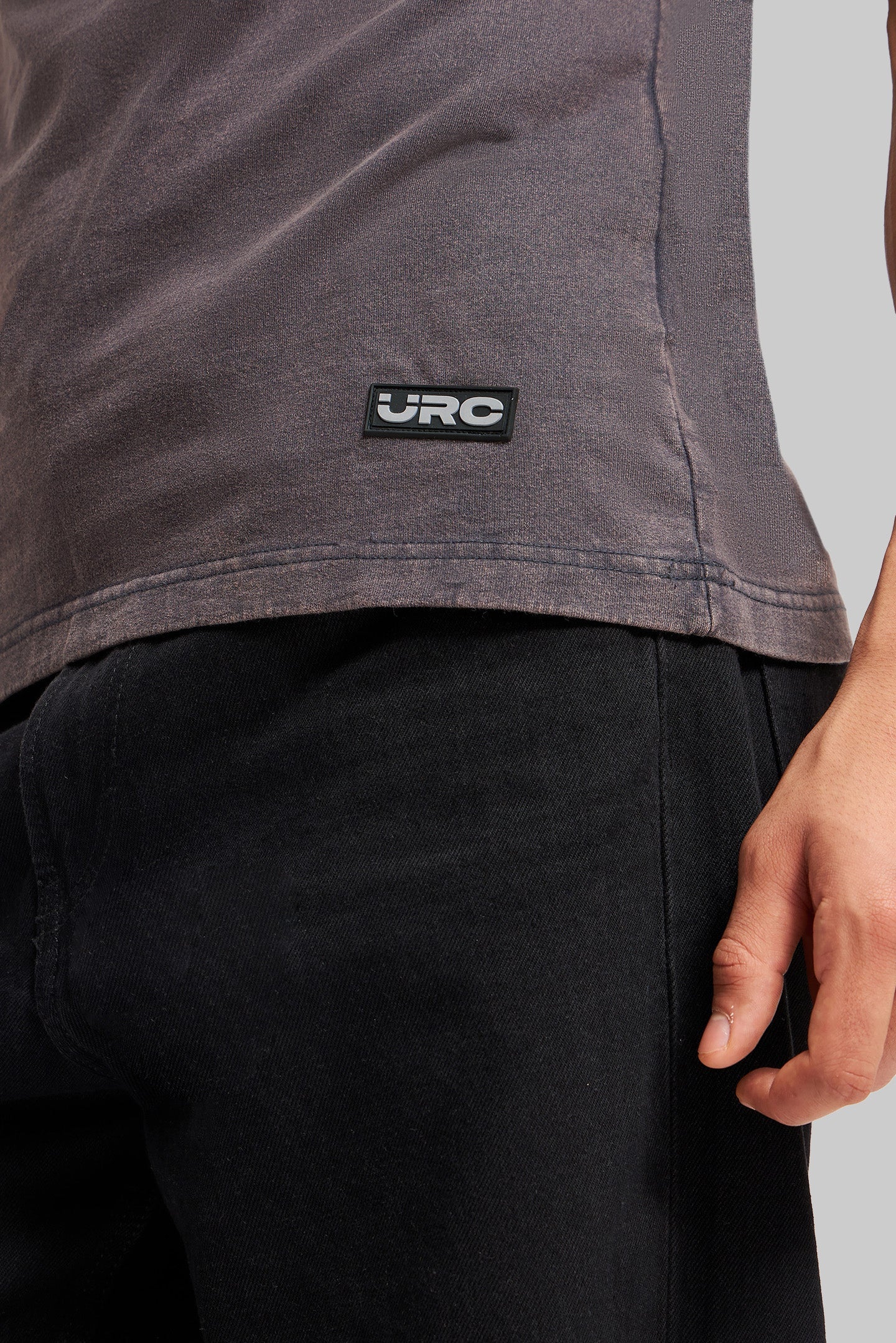 Throttle Grey Acid Washed T-Shirt Men