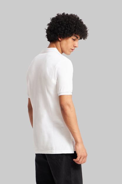 White Logo Tape Polo T-Shirt