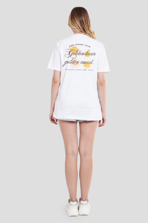 Cafe Underrated Club White Boyfriend Fit T-Shirt Women