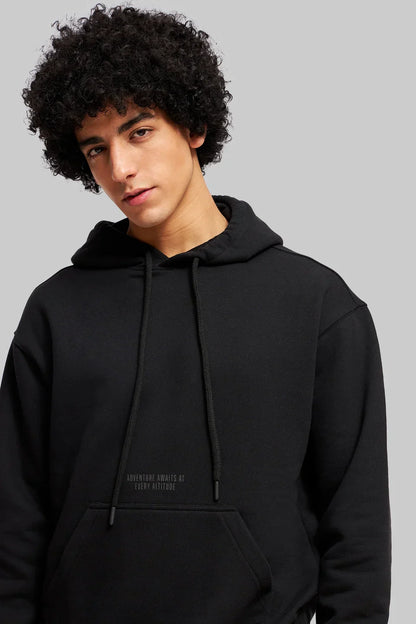Black Pigment Print Hoodie