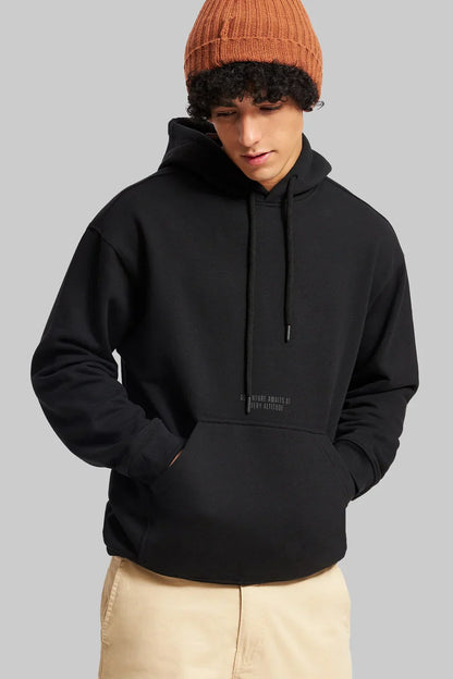 Black Pigment Print Hoodie