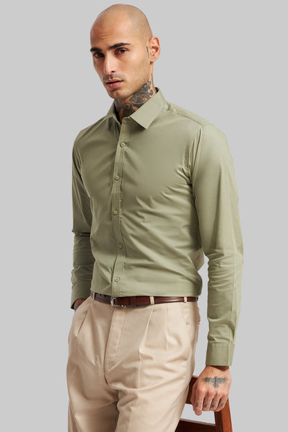 Pack of 2 Slim Fit Men's Shirt Combo - Grey/ Green