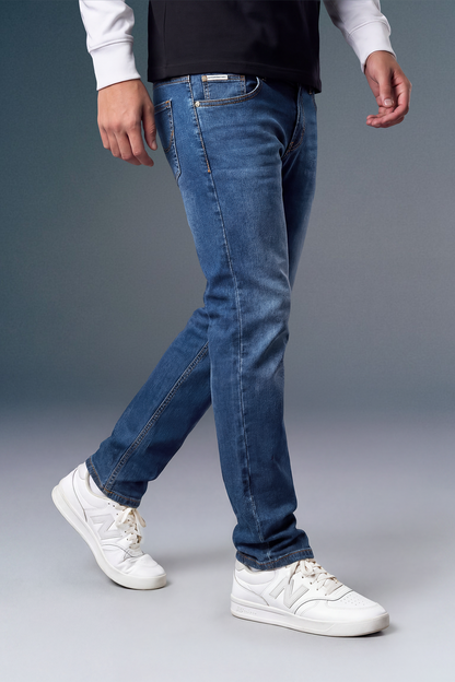 Indigo Mid Rise Dark Wash Men's Slim Fit Jeans