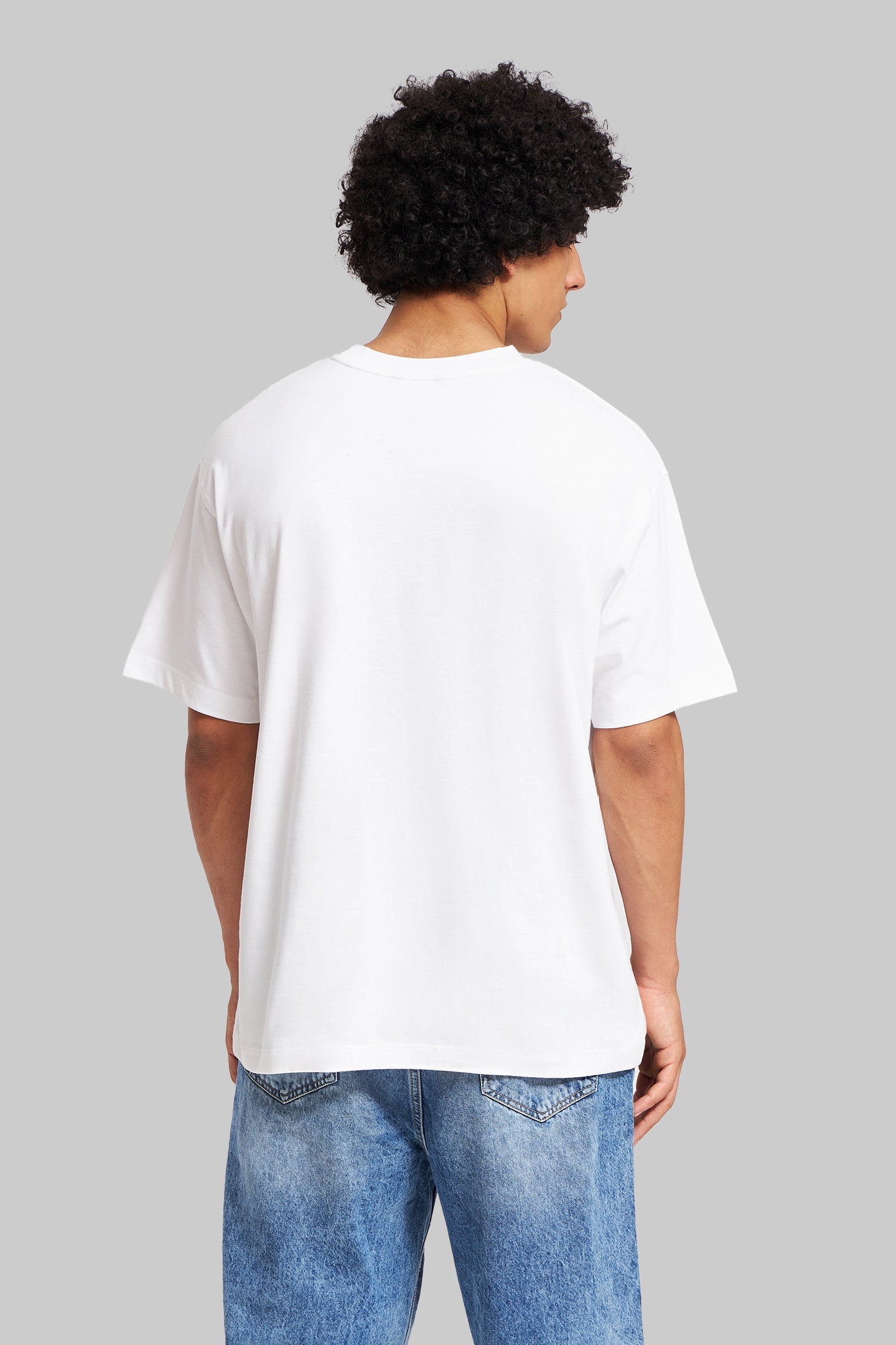 Explore Dream Discover White Oversized Fit T-Shirt Men