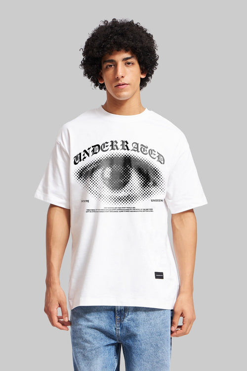 Unseen Hype White Oversized Fit T-Shirt Men