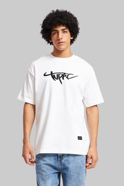 Tupac White Oversized Fit T-Shirt Men