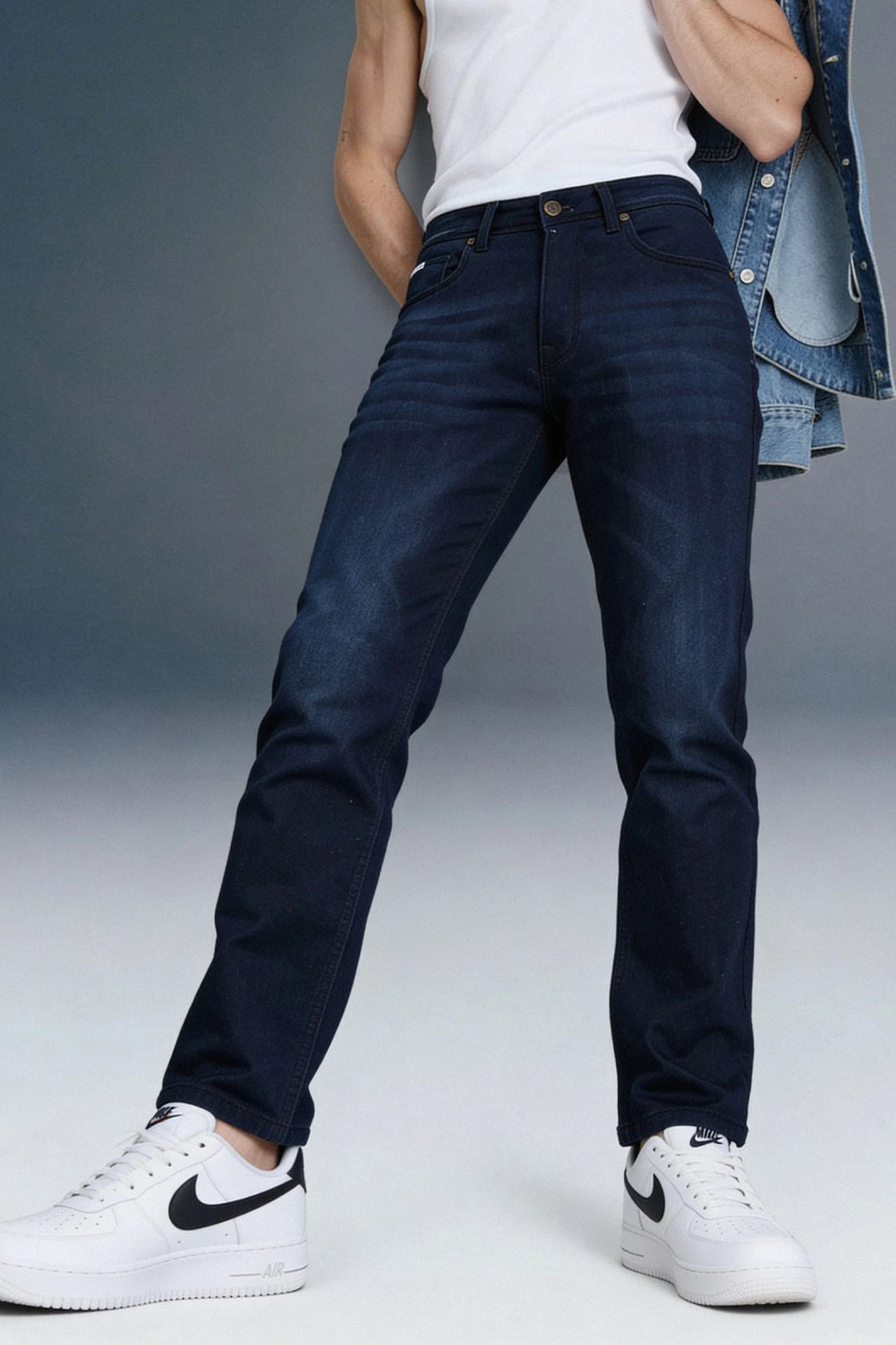 Indigo Mid Rise Men's Slim Fit Jeans