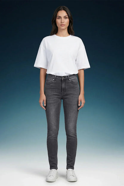 Grey High Rise Skinny Women Jeans