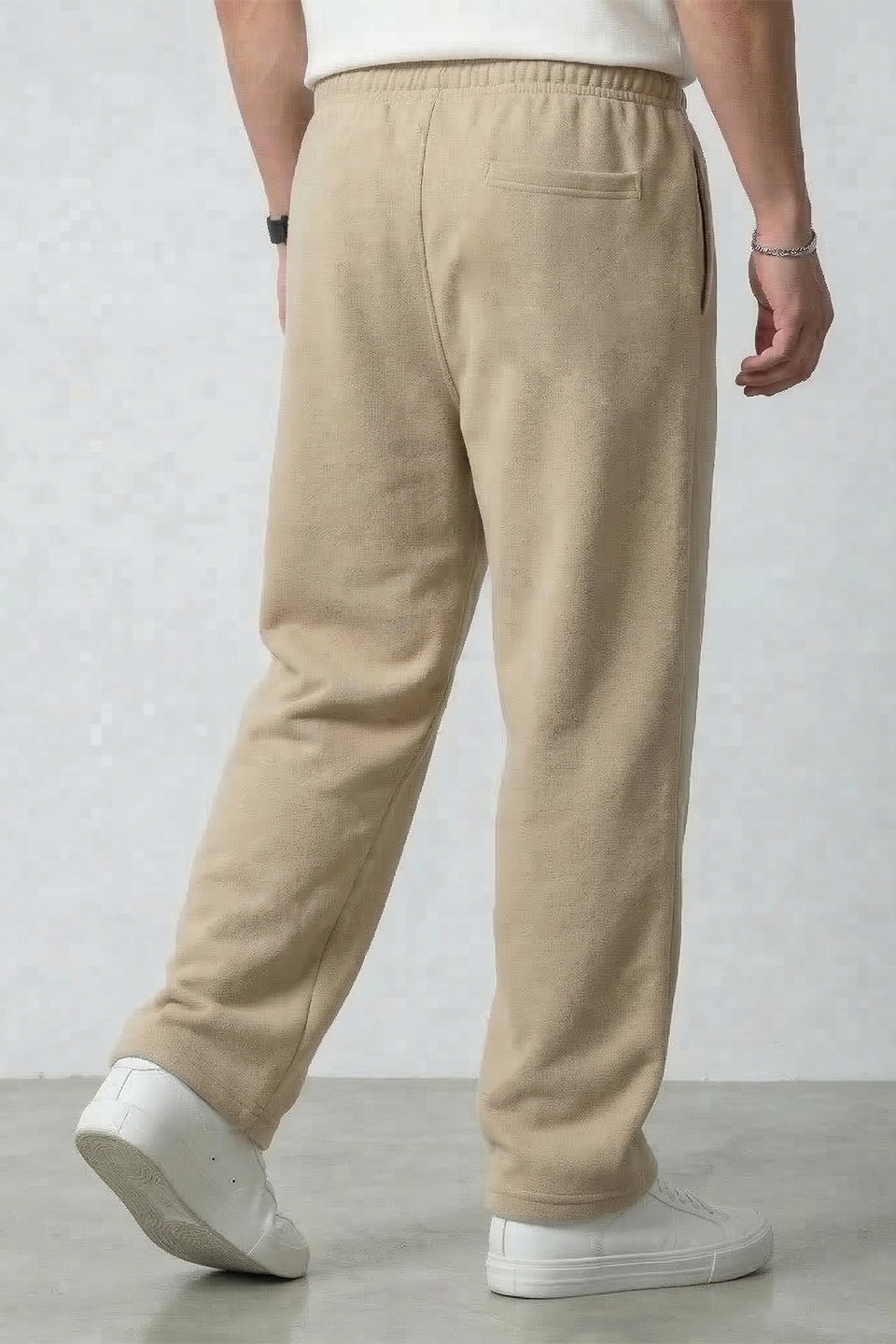 Beige Cotton Joggers