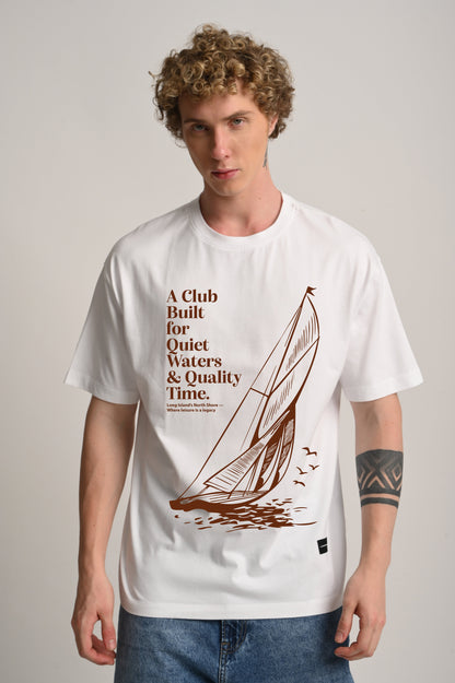 Coastal Leisure White Oversized Fit T-Shirt Men