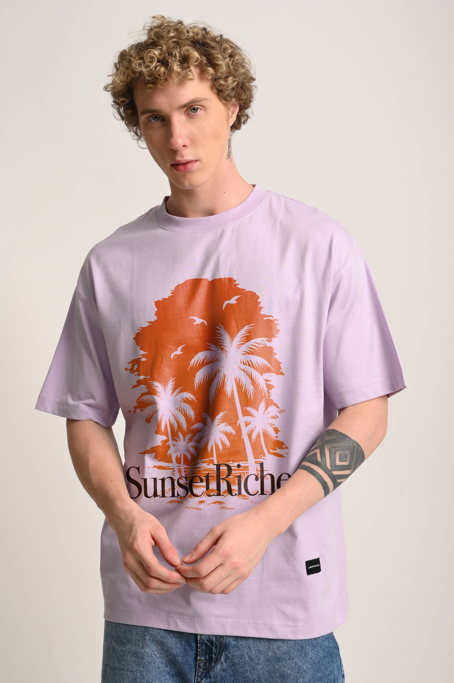 Sunset Riches Lavender Oversized Fit T-Shirt Men