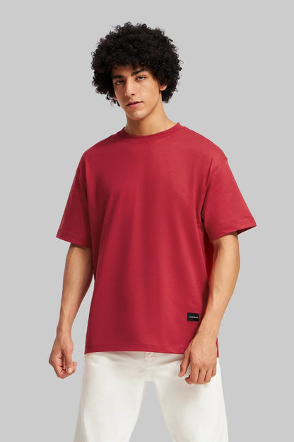 Pack of 4 Oversized Fit T-shirts - Red/Black/Blue/Navy