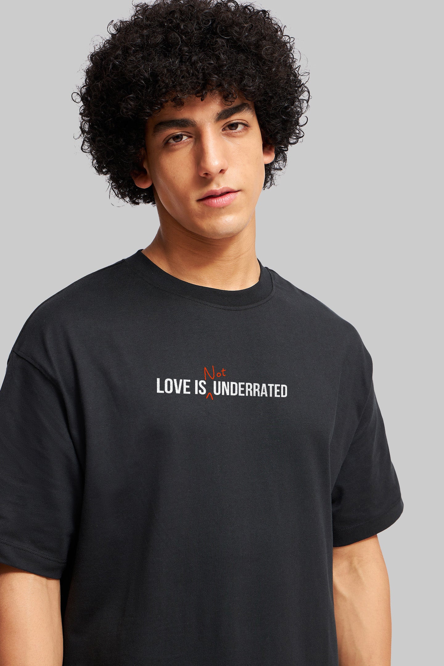 Regret Black Oversized Fit T-Shirt Men