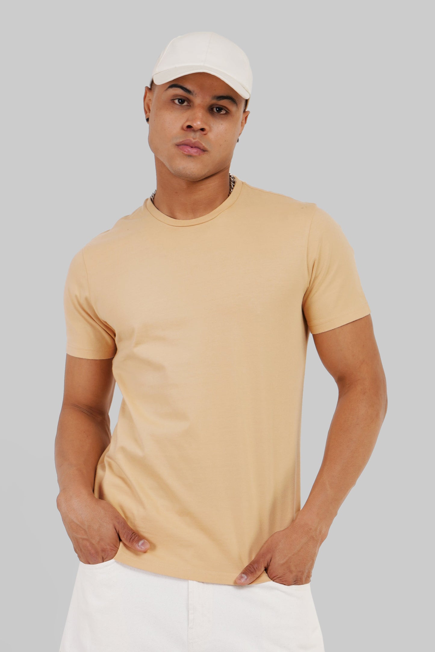 Pack of 5 Regular Fit T-shirts - Grey/Green/White/Red/Beige