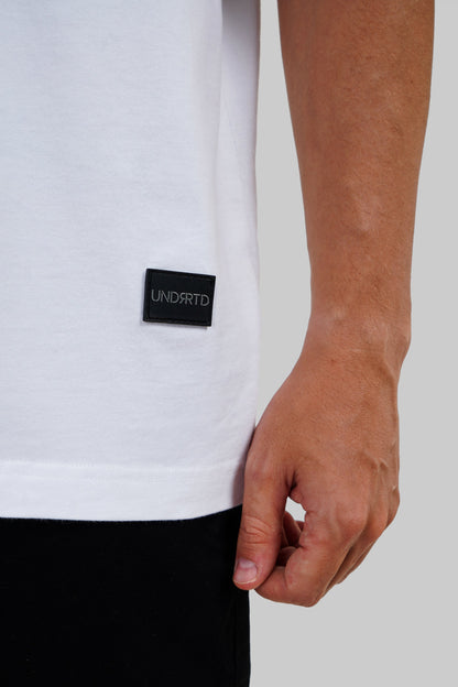 To The Moon Rocket White Baggy Fit T-Shirt Men