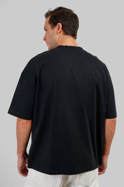 Bruh Typographic Black Baggy Fit T-Shirt Men