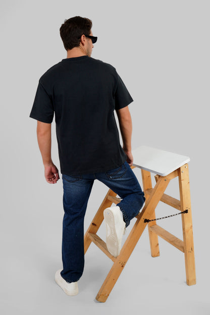 Next Stop Unknown Black Oversized Fit T-Shirt Men