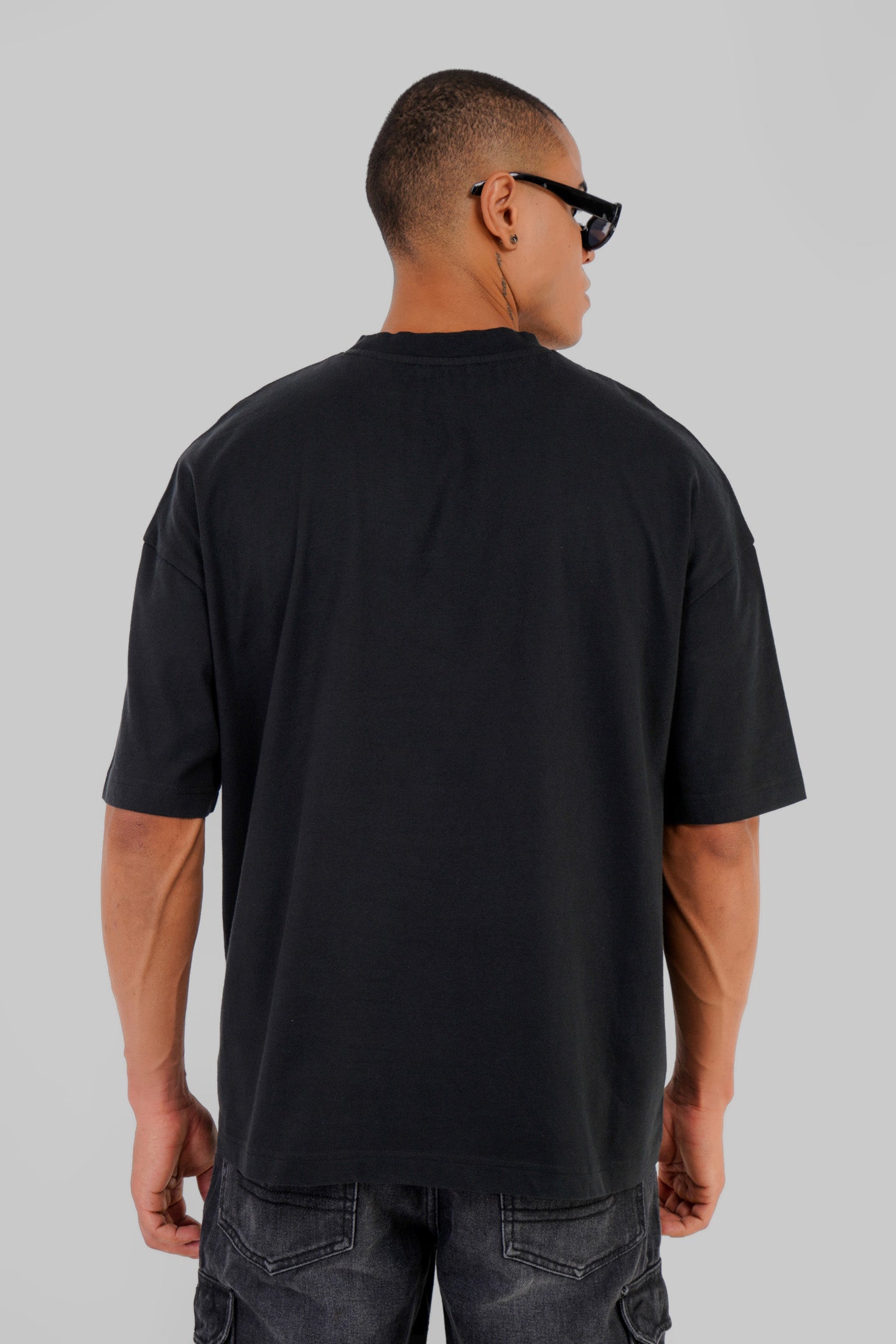 Starry Night Black Baggy Fit T-Shirt Men