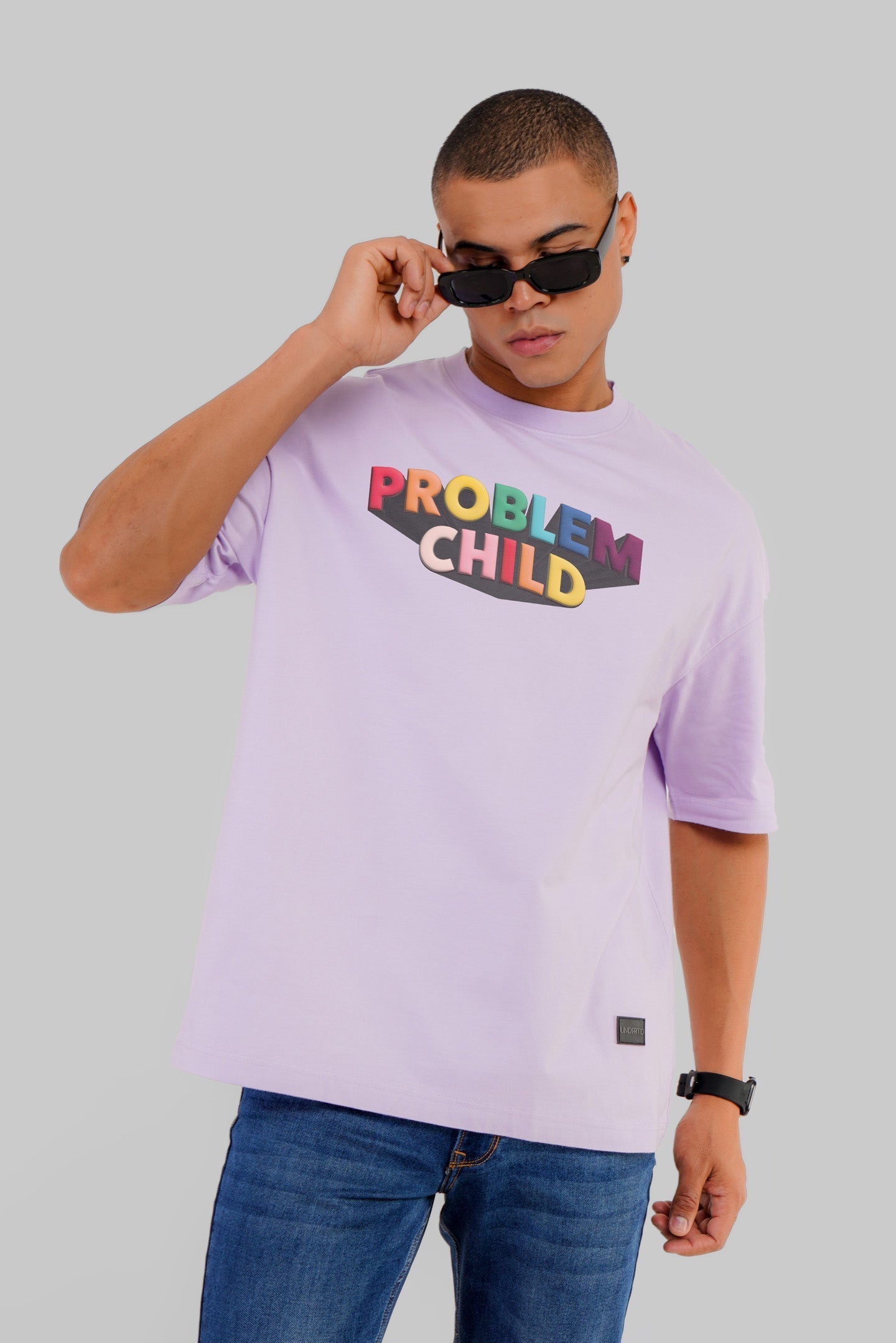 Problem Child Lavender Baggy Fit T-Shirt Men