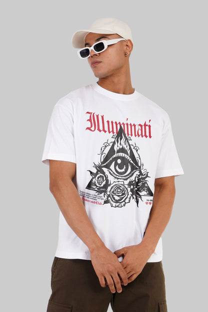 Illuminati White Oversized Fit T-Shirt Men