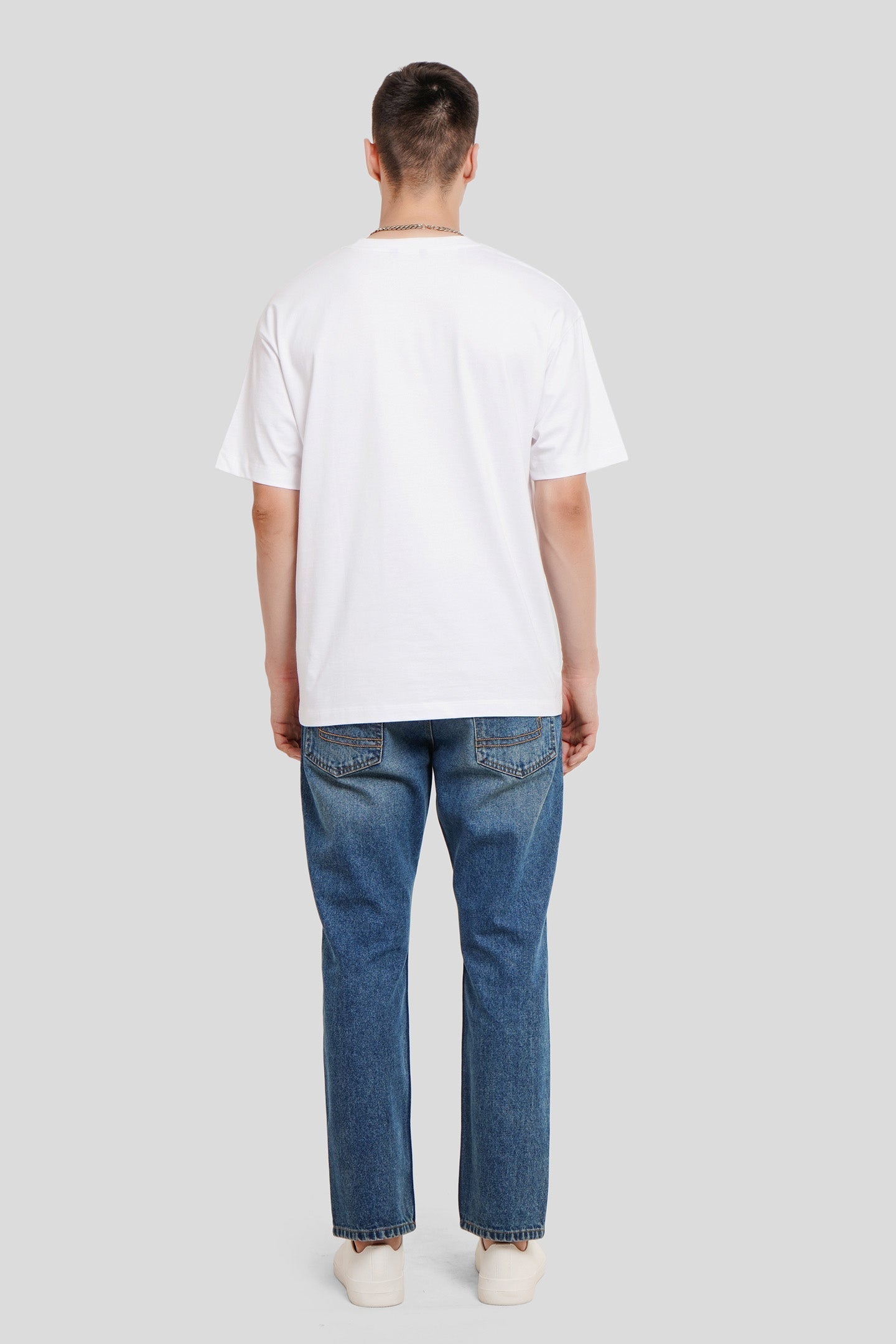 URC Tag White Oversized Fit T-Shirt Men