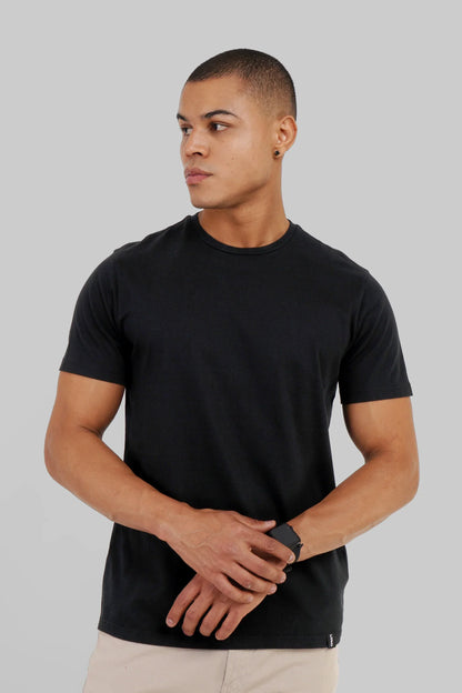 Pack of 4 Regular Fit T-shirts - Beige/Black/Blue/Grey