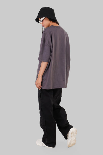 Trust Issue Dark Grey Baggy Fit T-Shirt Women