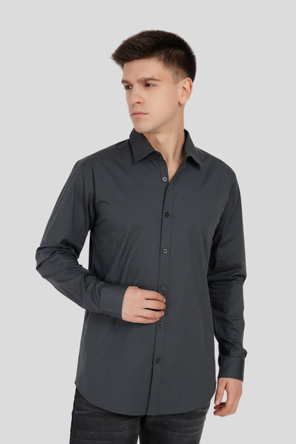 Pack of 2 Slim Fit Men's Shirt Combo - Grey/ Green