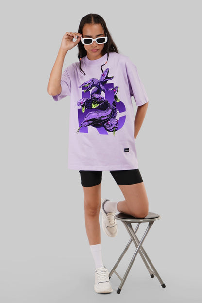 Scary Snakes Lavender Oversized Fit T-Shirt Women