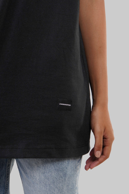 Vibes Black Oversized Fit T-Shirt Women
