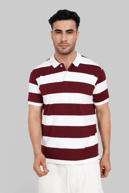 Pack of 2 Rugby Polo T-shirt combo - Navy /Maroon