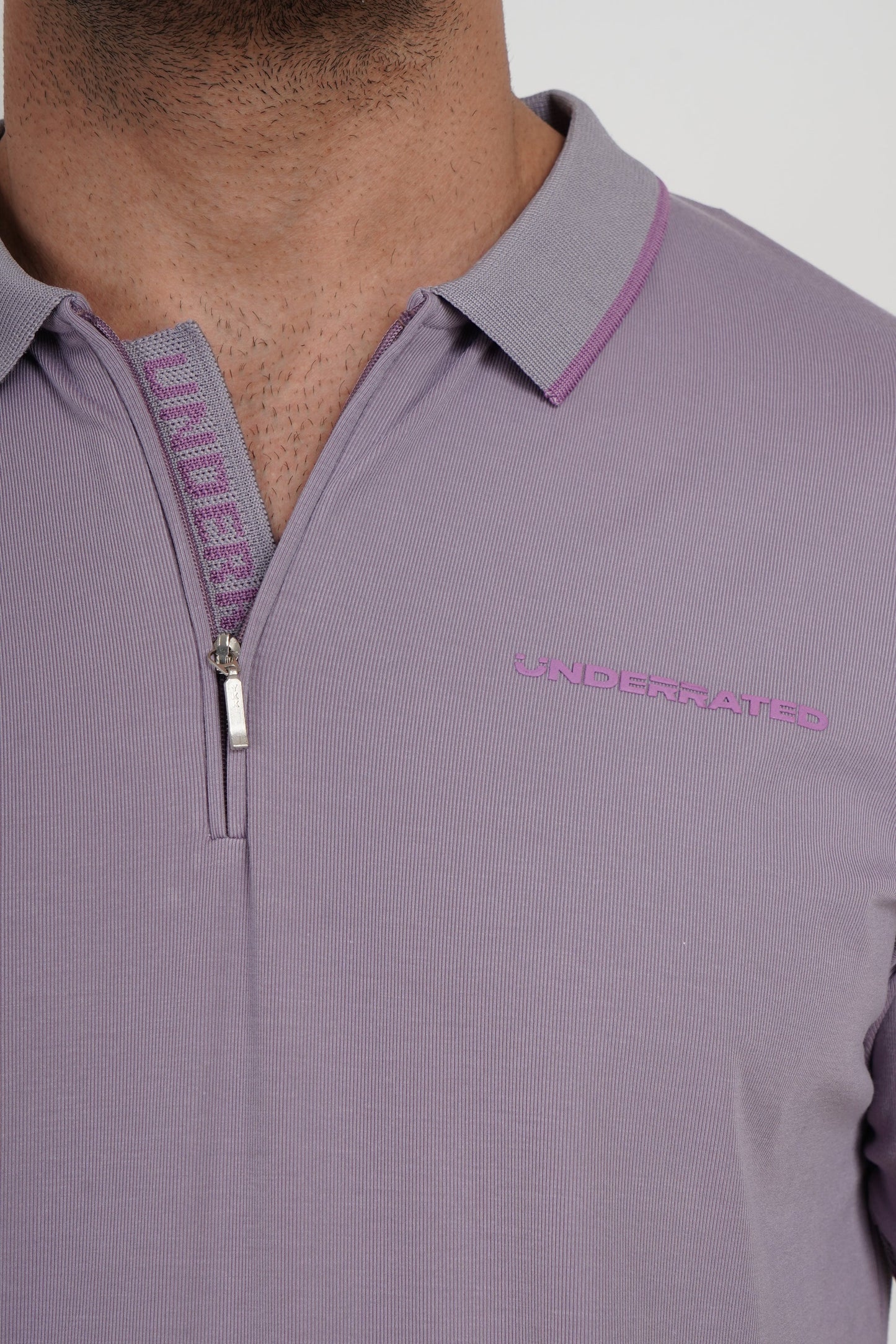 Men's Polo Neck T-shirt Combo - Pack of 2 Solid Essentials Lavender and White