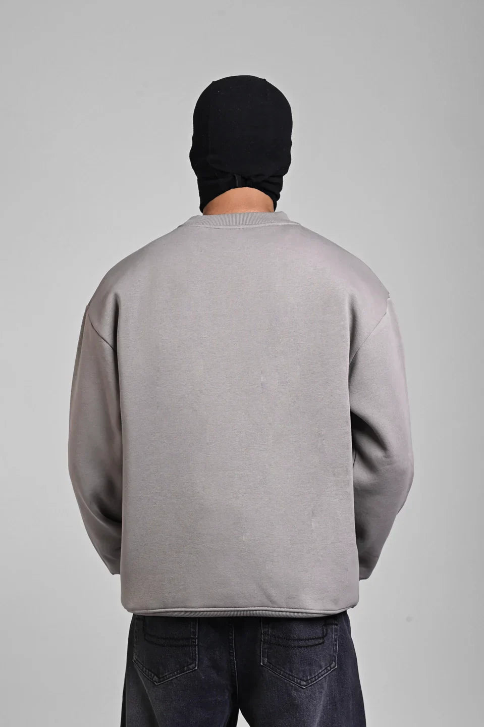 Grey Oversized Cross Pocket Sweatshirt