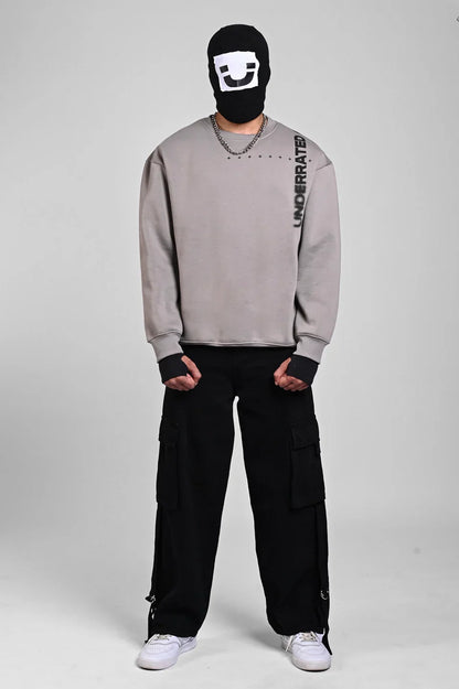 Grey Oversized Graphic Sweatshirt