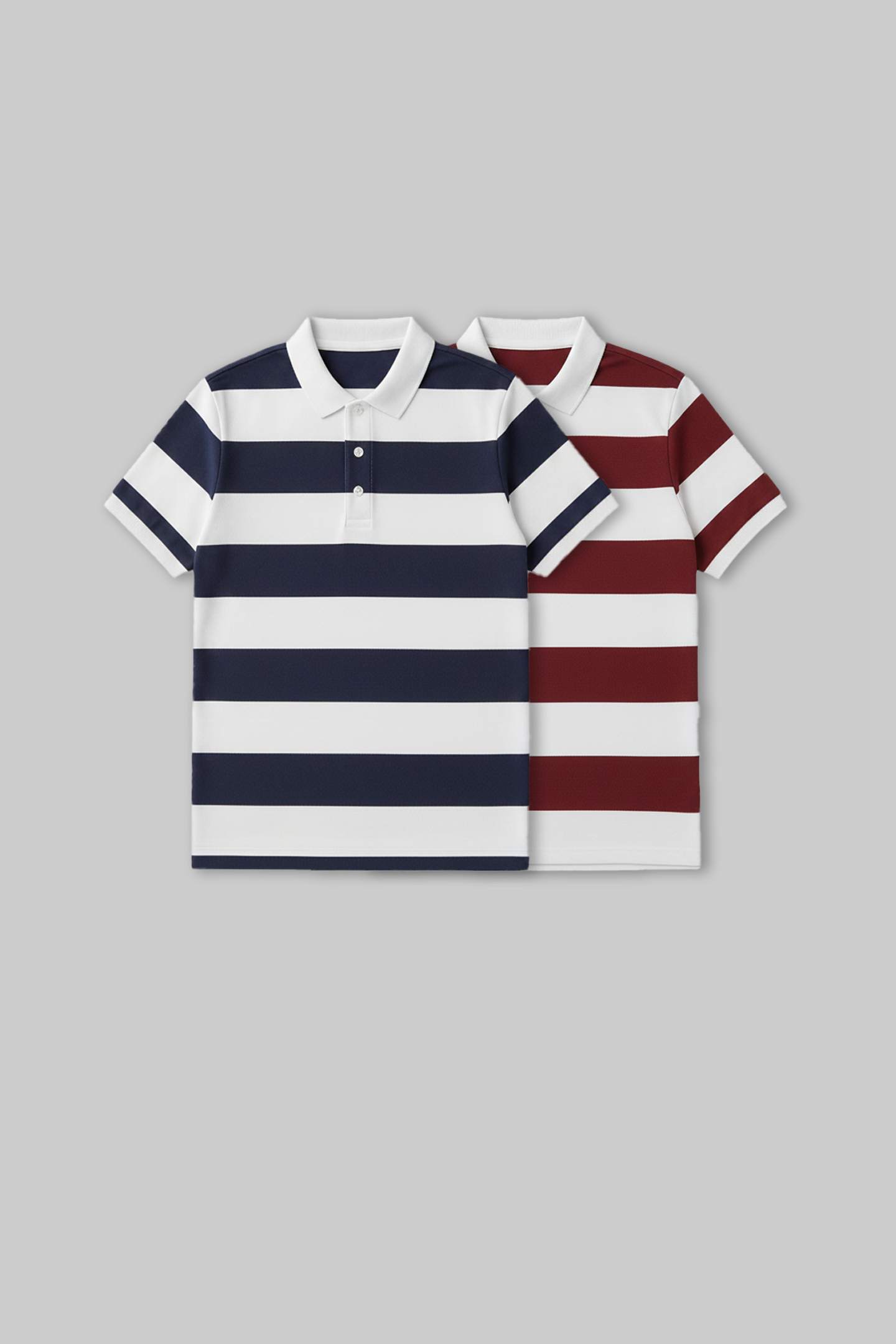 Pack of 2 Rugby Polo T-shirt combo - Navy /Maroon