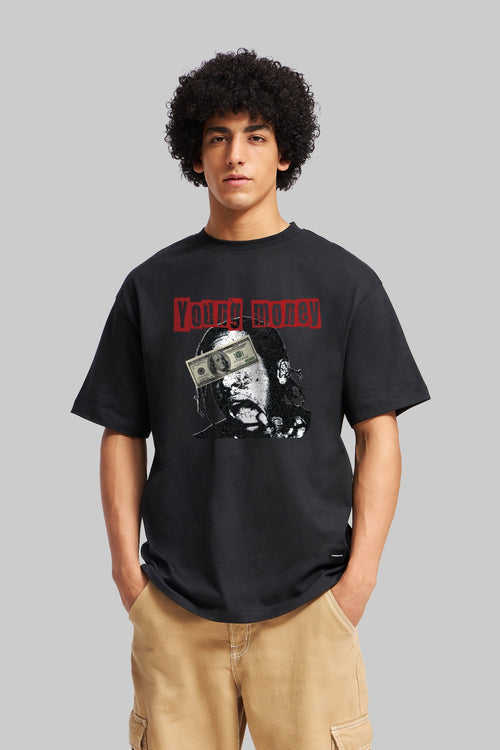 Young Money Black Oversized Fit T-Shirt Men