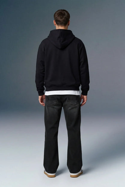 Black High Rise Men's Bootcut Jeans