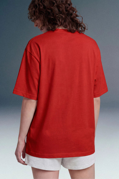 Underrated Curve Red Oversized T-shirt