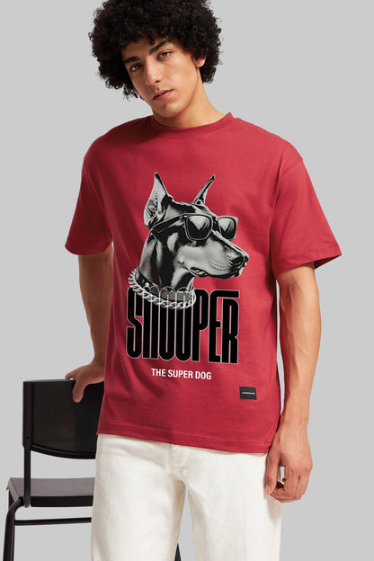 Snooper Dog Red Oversized Fit T-Shirt Men