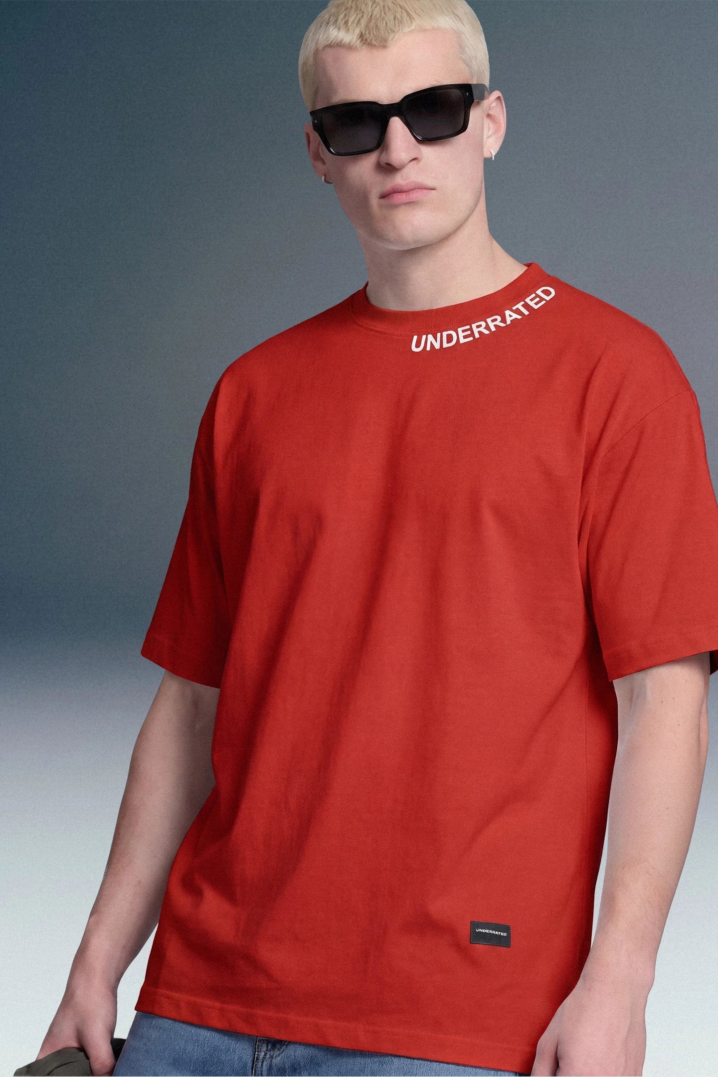 Underrated Curve Red Oversized T-shirt