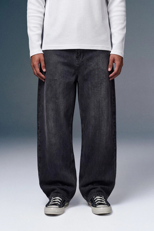 Faded Black Men's Baggy Jeans